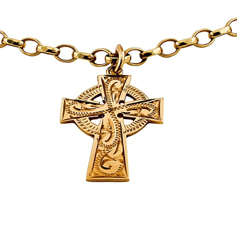 9ct Gold 11.1g 18 inch Cross Pendant with Chain